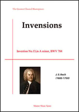 Invention No.13,in A minor, BWV 784 piano sheet music cover